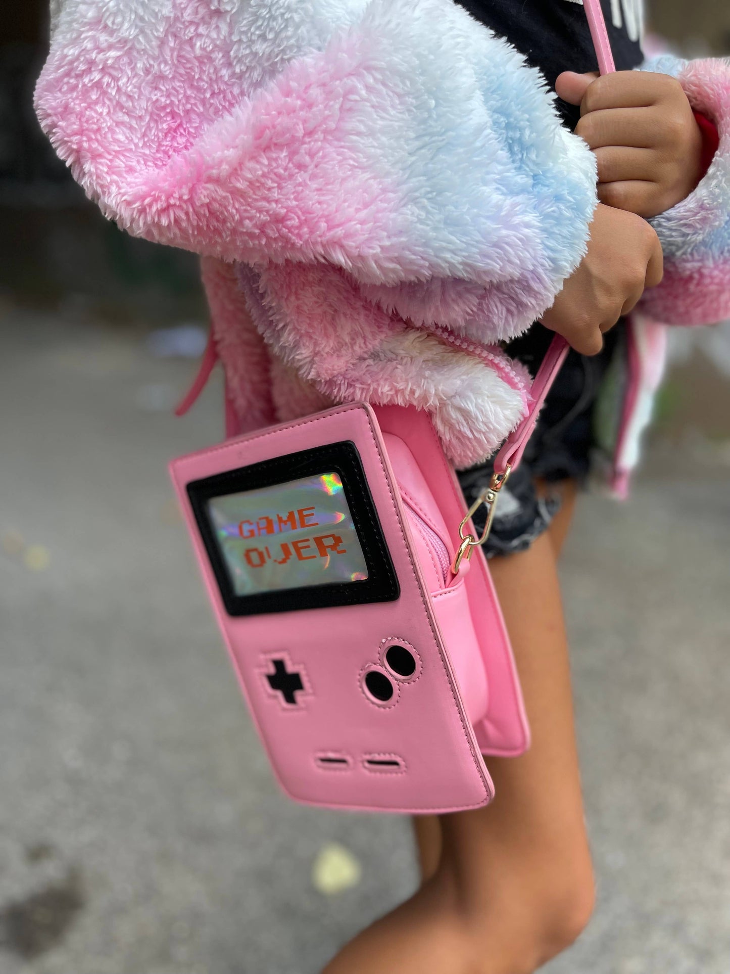 Retro 8-Bit Gamer Handbag: Pink