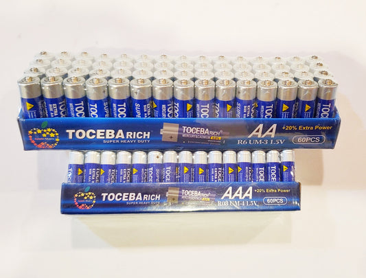 Batteries 60 Pack AA or AAA