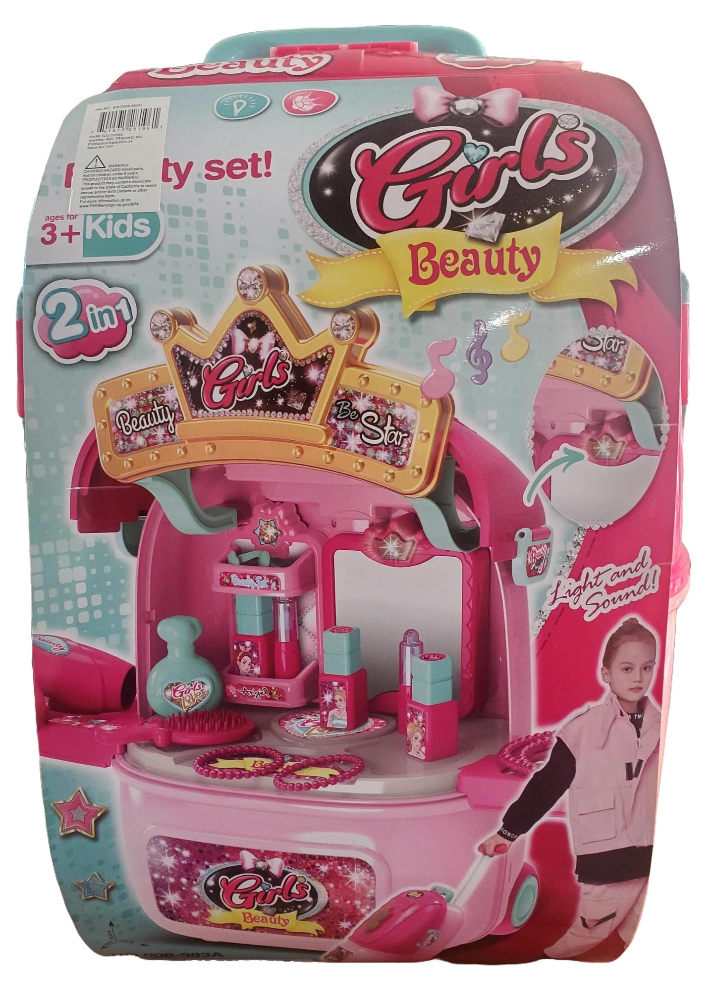 2 in 1 Girls Beauty Set Little Luggage